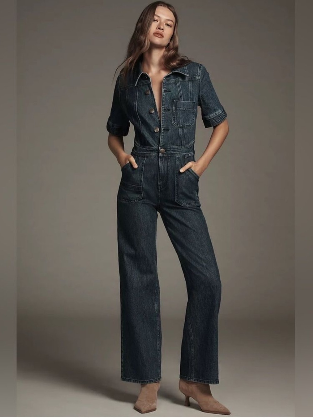 NEW Anthropologie Seventy + Mochi Elodie Denim Jumpsuit Size 2